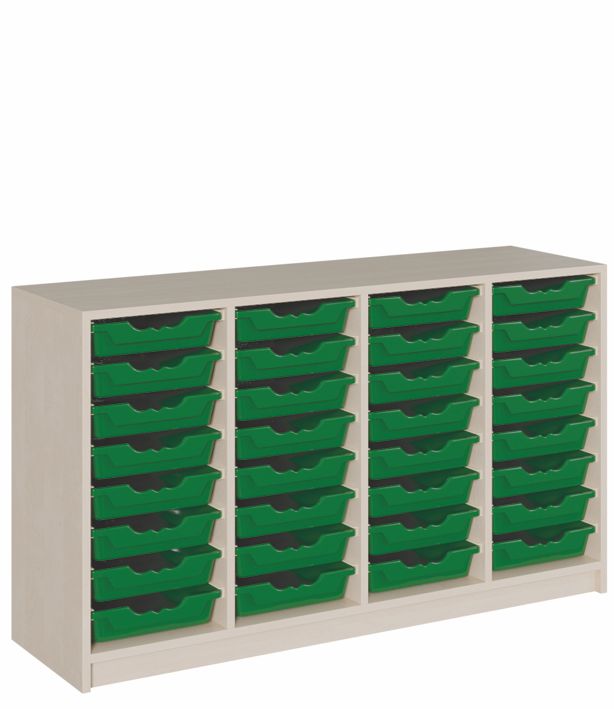 K Schrank 139 x 80 cm, 32 ErgoTray Boxen M